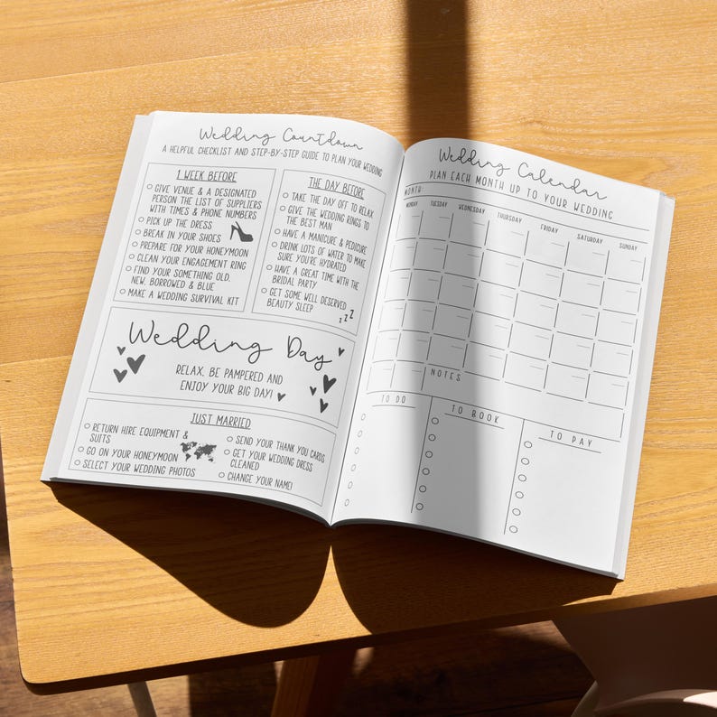 Personalised Wedding Planner | Engagement Gift for Bride | Wedding Organiser & Planning Book image 6