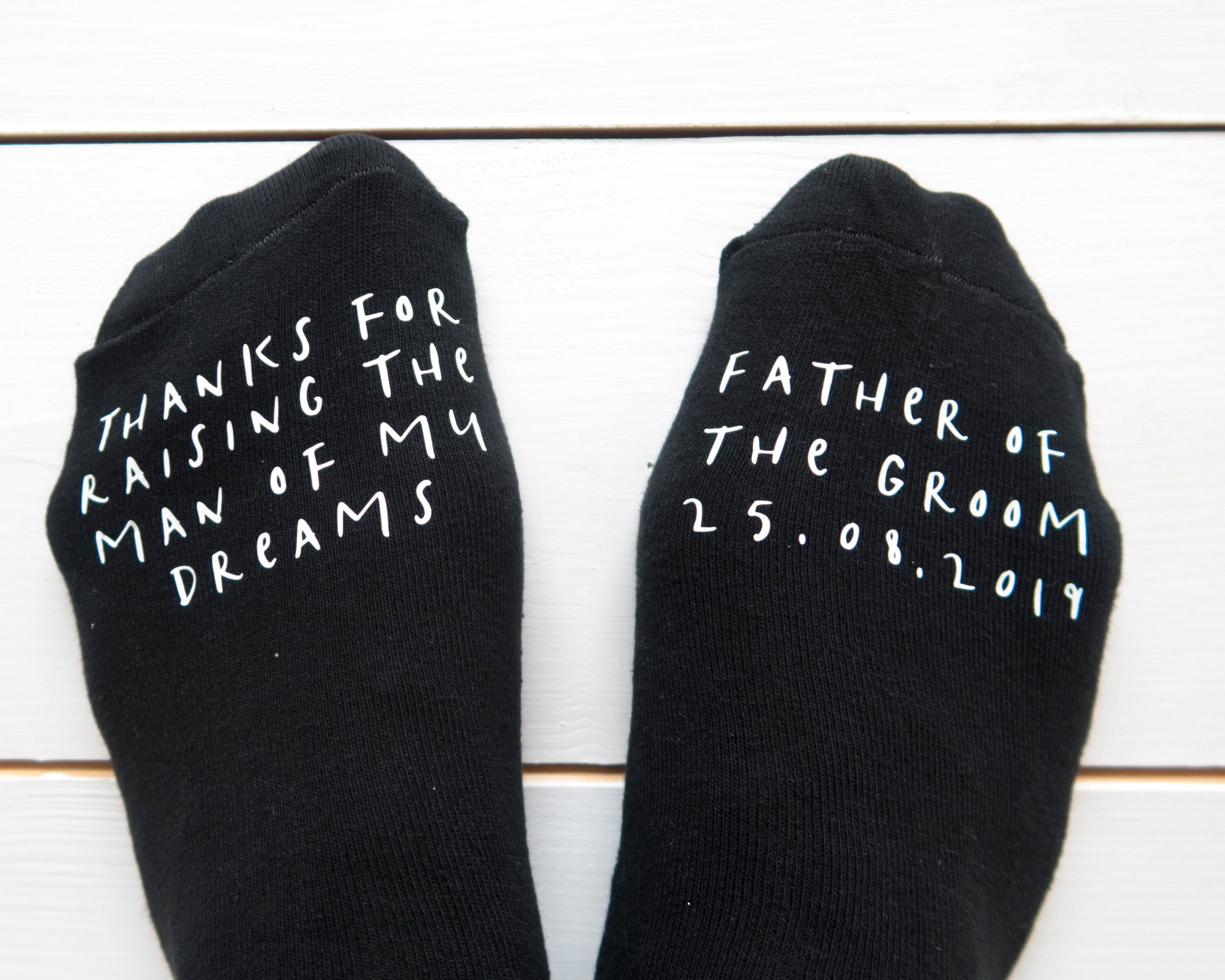 Image of Personalised Wedding Socks - Father Of The Groom Thank You Gift Keepsake From Bride
