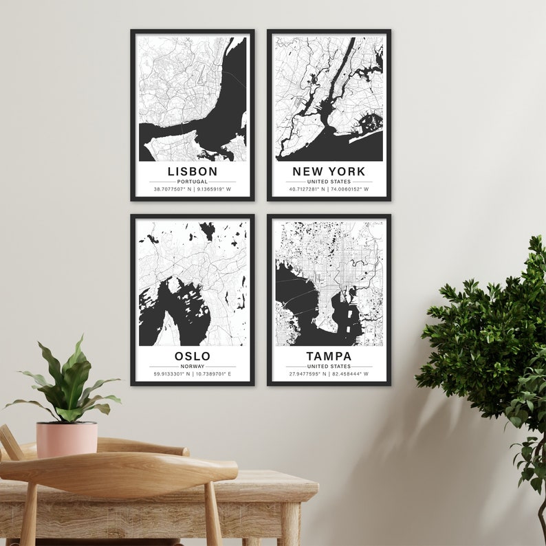 Stampa personalizzata della mappa della posizione 3 per 2 Stampa della città Poster da parete Poster della mappa della città Stampa della mappa personalizzata Mappa della città personalizzata immagine 5