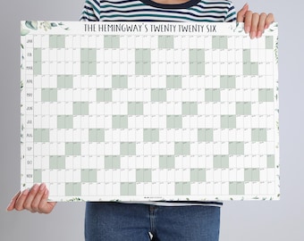 Personalised 2026 Wall Planner | Eucalyptus Design (A2 or A1)