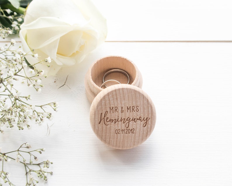 Personalised Wedding Ring Box Mr & Mrs Gift for the Couple Etsy