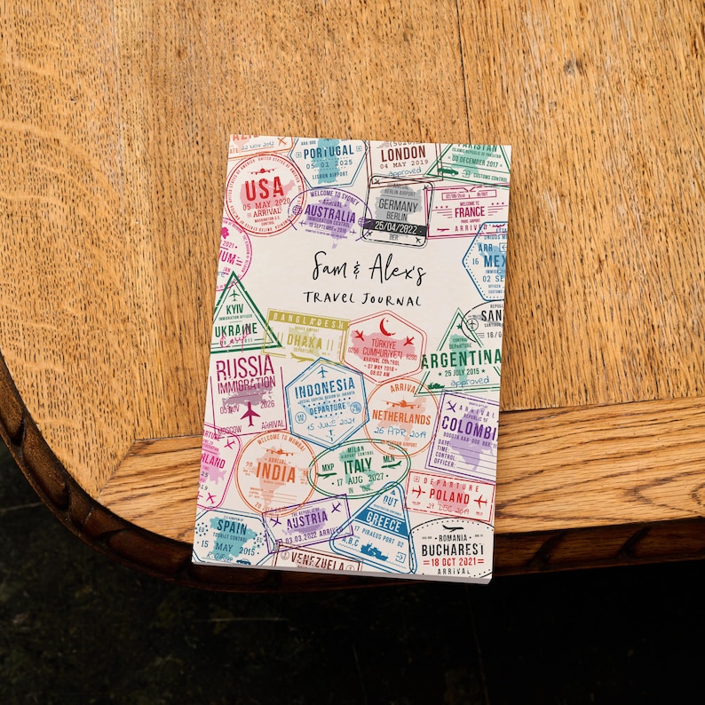Personalised Travel Journal | Adventure Memory Book With World Map ...
