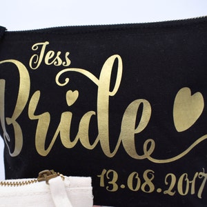 Bride Gift Personalised Gift Make Up Bag Bridesmaid, Maid of Honour, Flower Girl Present, Unique Gift for Bridal Party Bags, Makeup Bags image 2