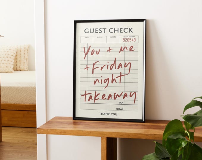 Custom Quote Guest Check Print | Personalised Wall Art