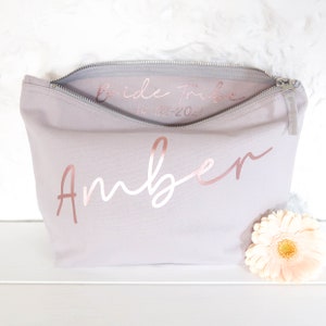 Wedding Thank you Gift Personalised Bridesmaid Gift Make Up Bag Maid of Honour Gift Unique Gift for Bridal Party, Makeup Cosmetic Bags image 6