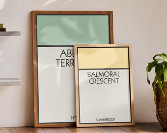 Personalised Street Print | Custom Property Wall Art, Any Street | New Home Gift