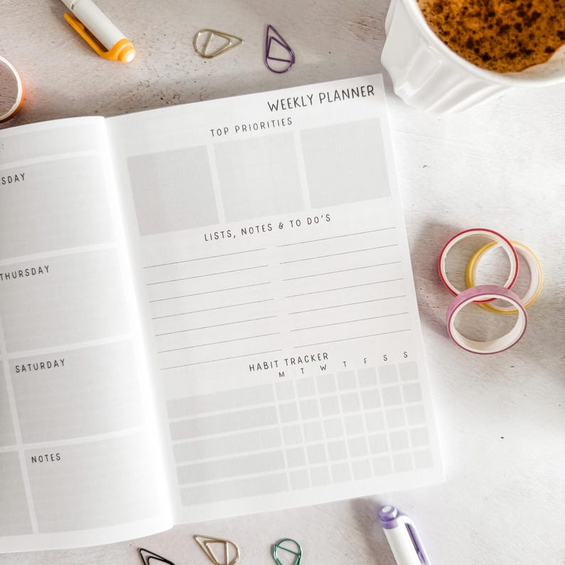 Personalised Daily Planner | A5 Undated Weekly & Daily Organiser | Custom Journal + Gift for Her image 8