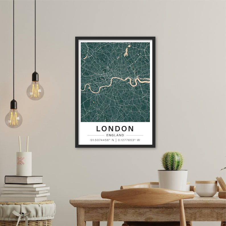 Stampa personalizzata della mappa della posizione 3 per 2 Stampa della città Poster da parete Poster della mappa della città Stampa della mappa personalizzata Mappa della città personalizzata immagine 1