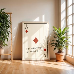 Personalised Ace Playing Card Print | Custom Typography Wall Art | Choose Your Suit | Gift for Card Lovers | Bedroom or Living Room Poster