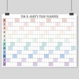 Personalised Wall Planner Choose your own Start Date A2 Wall Calendar Year Planner Month Planner Personalised Wall Decor Gift image 2