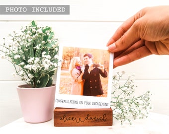 Cadeau de fiançailles personnalisé - Bloc photo Polaroid à message caché - Félicitations - Cadeau de fiançailles de mariage personnalisé - Fiançailles