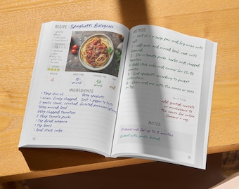 Personalised Recipe Book | Cooking Lover Present | Gift for Bakers | Recipe Organiser | Cookbook Diary