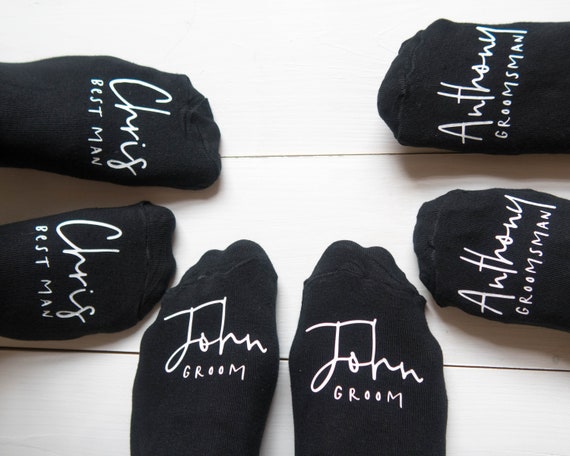 Best Man Black Wedding Socks Groom Usher /& Page Boy /& more.. Wedding Socks..