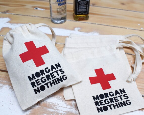 Personalised Hangover Kit Bag For Wedding Favours Favors Hen Etsy