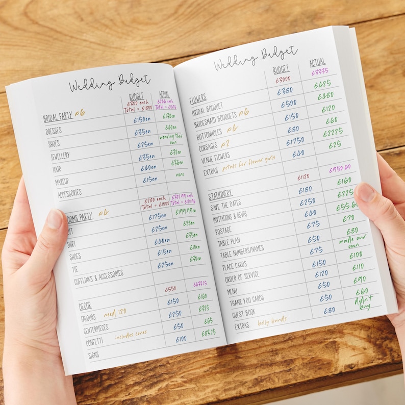 Personalised Wedding Planner | Engagement Gift for Bride | Wedding Organiser & Planning Book image 3