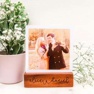 Personalised Engagement Gift Hidden Message Polaroid Photo Block Congratulations Personalized Wedding Engagement Gift Engaged image 2