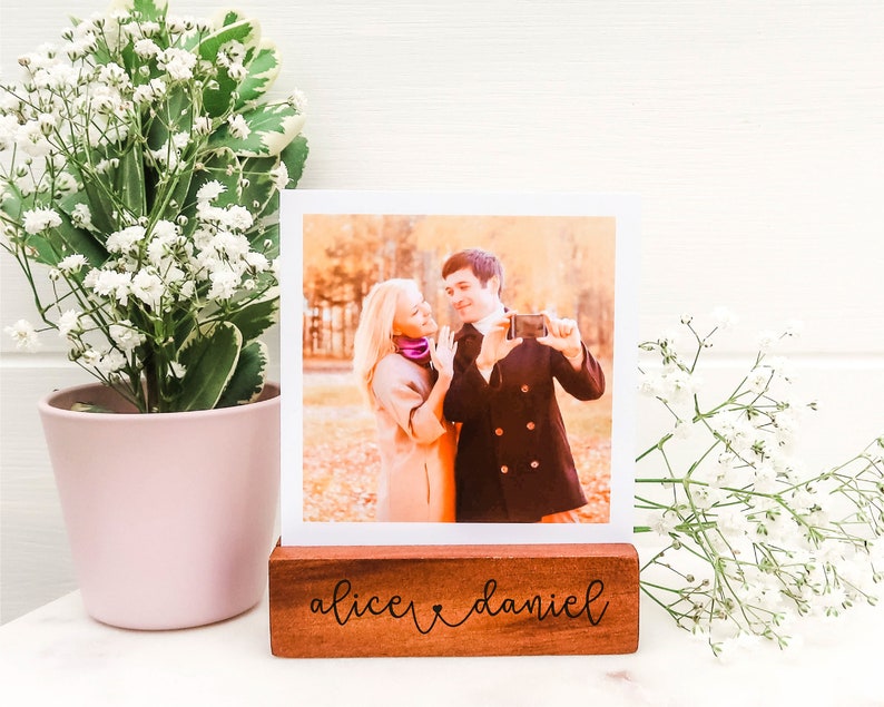 Personalised Engagement Gift Hidden Message Polaroid Photo Block Congratulations Personalized Wedding Engagement Gift Engaged image 2