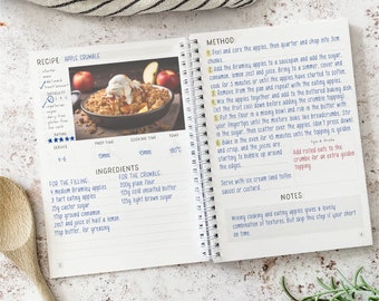 Rezeptbuch – personalisiertes Geschenk für Bäcker – verschiedene Designs – A5-Rezeptordner – Geschenk für Kochliebhaber – Rezept-Organizer, Kochbuch-Tagebuch