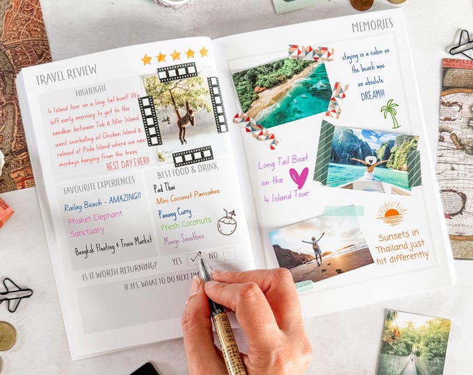 Personalised Travel Journal | Custom Trip Planner & Adventure Gift | Travel Diary Keepsake