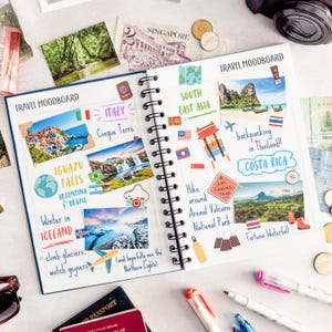 Personalised Travel Journal | Adventure Gift | Holiday Memory Book | Adventure Stickers | Travel Scrapbook | Keepsake Gift for Travellers