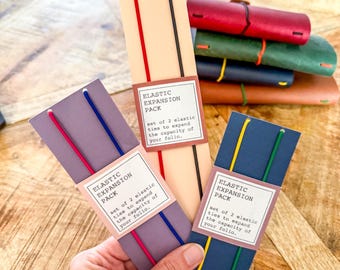 Elastic Expansion Pack for Refillable Journal Cover | A5, A6 or Passport Size | Add Up to 5 Notebook Inserts