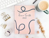 Hardcover 2022 Diary - Personalised A5 Organiser - Squiggle - Personalized Dated Planner - Week to view - Christmas Gift for Her - Journal