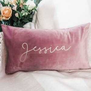 Personalised Velvet Cushion Personalized Pillow Gift for Her Wedding Gift Birthday Present Bridesmaid Gift Mother's Day Gift image 1