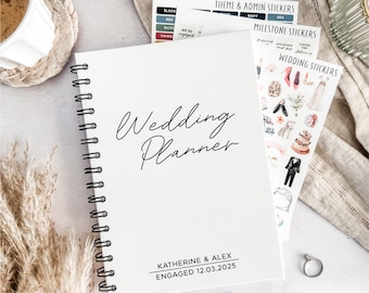 Personalised Engagement Gift | Minimal Wedding Planner | Wedding Organiser Book | Engagement Present | Gift for Her | Bride to Be Gift