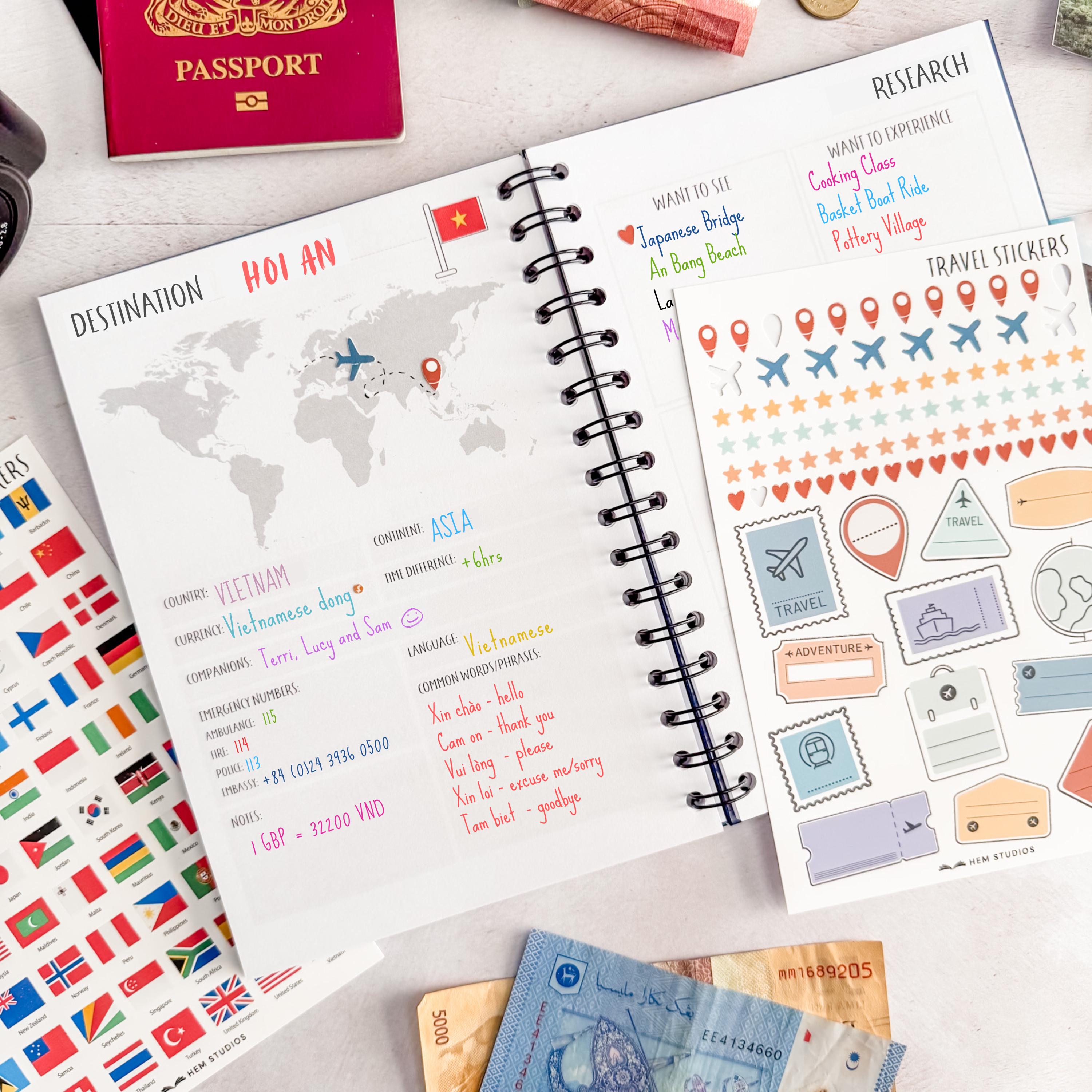 3-in-1 Travel Journal For Women - My Adventure Book, Travelers Notebook, Scrapbook & Bucket List Gifts For People Who Travel A Lot With Prompts - Cruise & Camping Essentials Planner