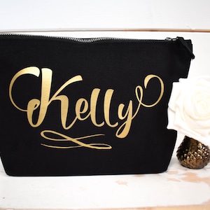 Personalised Make Up Bag with Any Name - Valentine's Day Present - Bridesmaid Gift - Birthday Present - Cosmetic Bag - Bespoke Gift for Her