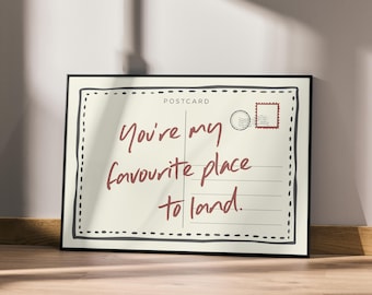 Personalised Vintage Postcard Print | Custom Love Note Wall Art Gift