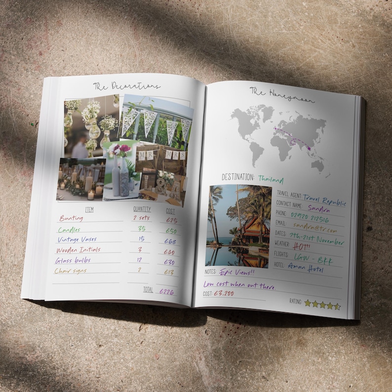 Personalised Wedding Planner | Engagement Gift for Bride | Wedding Organiser & Planning Book image 4