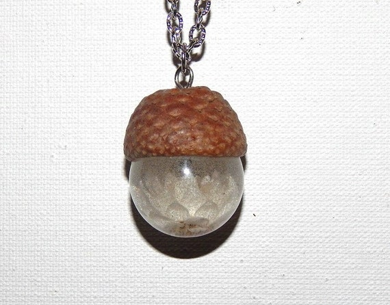 resin acorn necklace