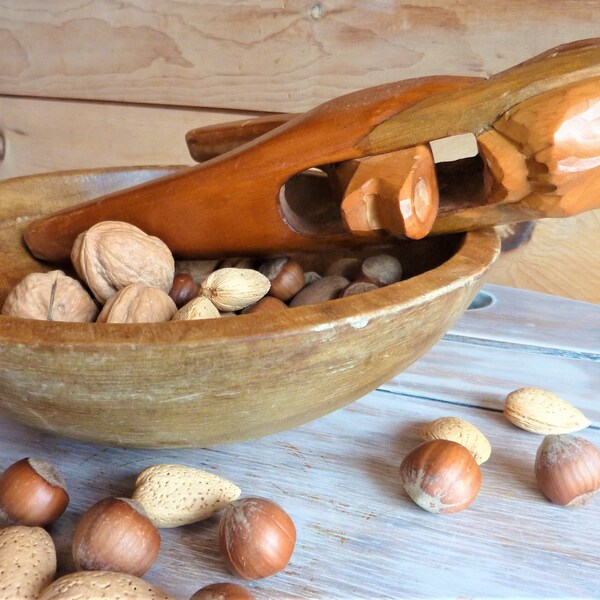 Wooden Bowl and Nutcracker Set Etsy