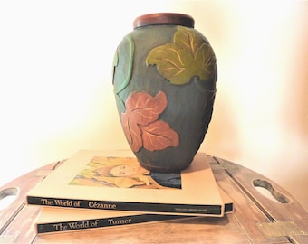 Hand Carved Wood Vase: Signed Folk Art Sculpture, Dated 1962