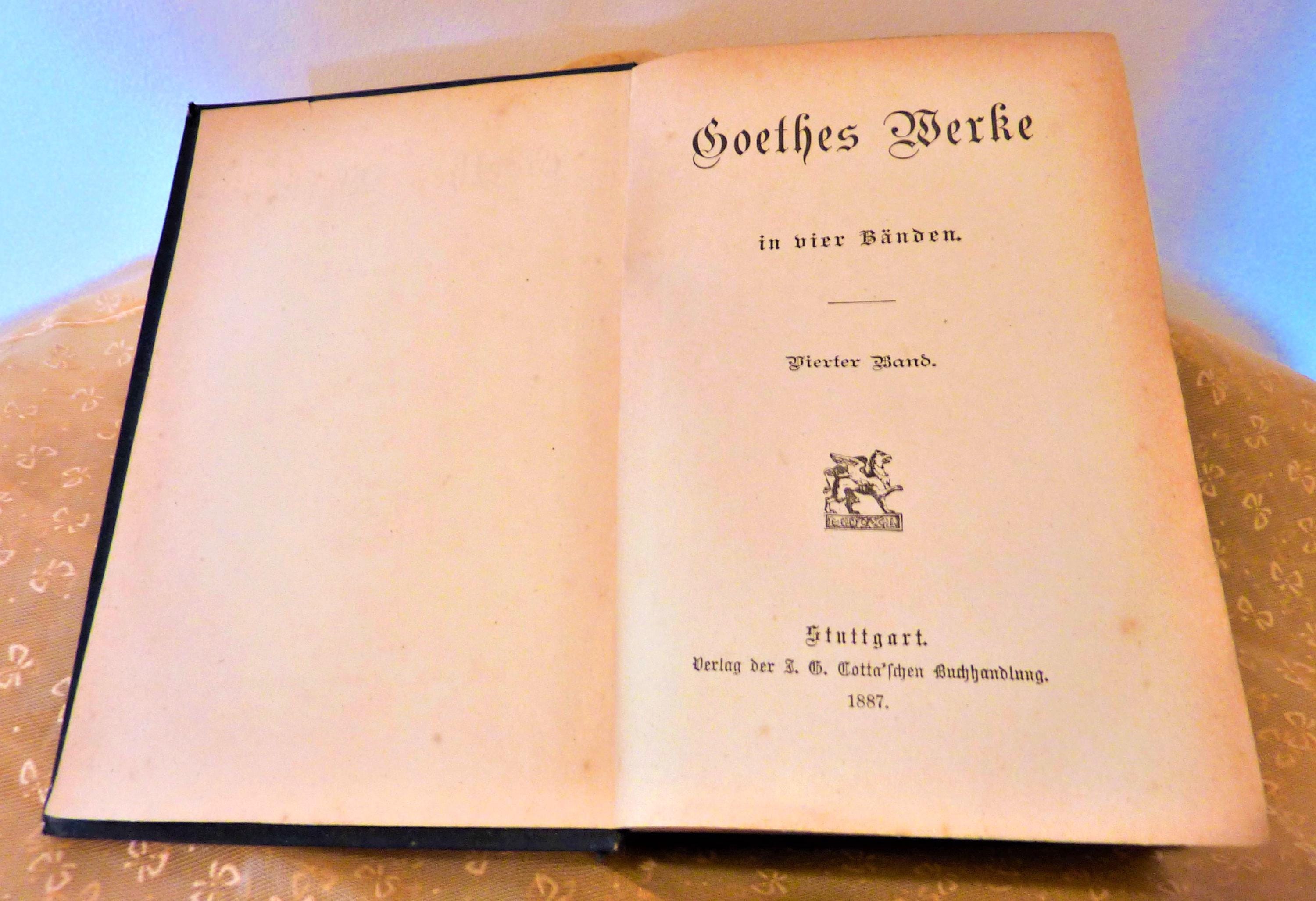Goethe's Werke Vol. 4: 1887 German Edition Antique Hardcover - Etsy