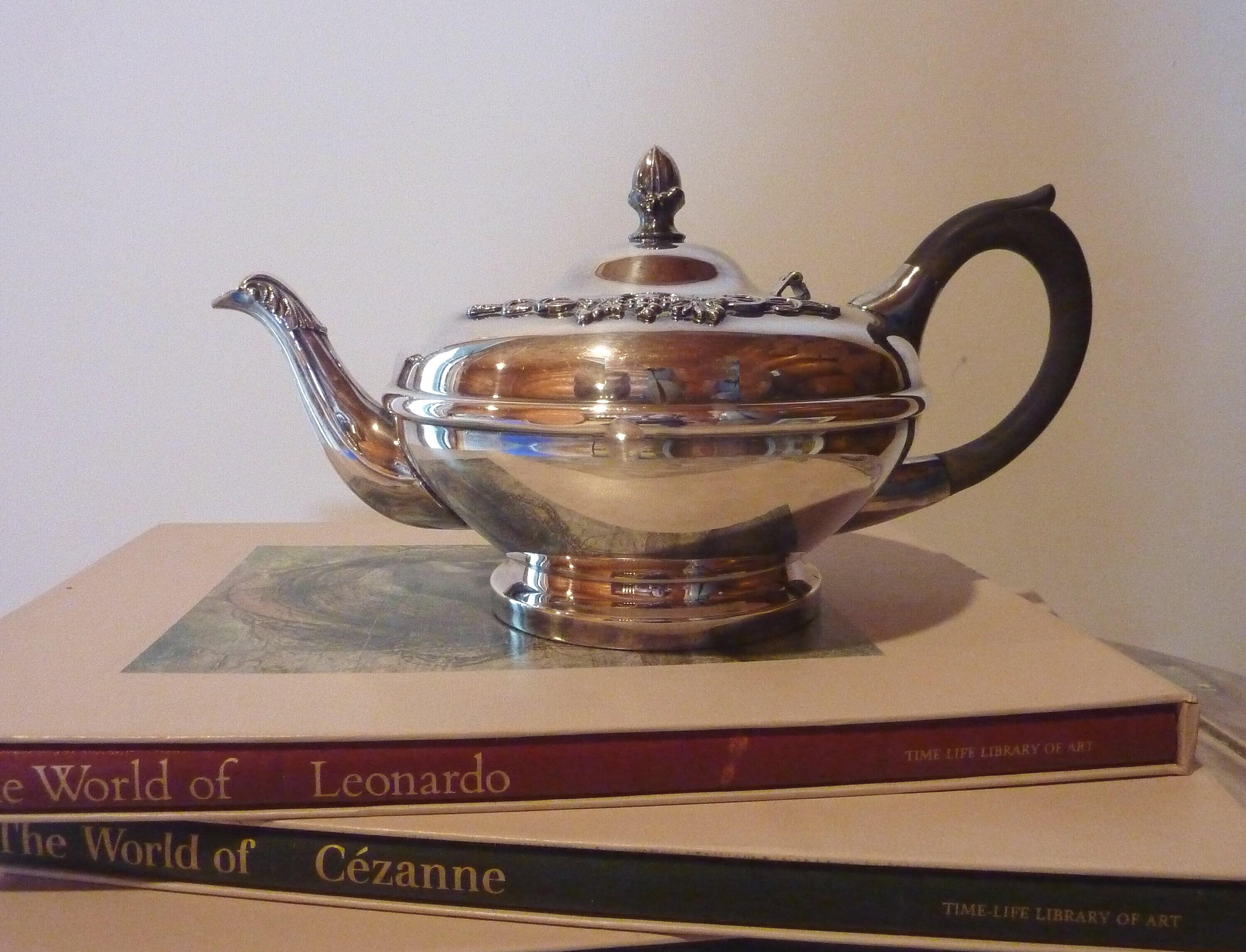ヴィンテージシルバーメッキティーポット：EP銅、ベークライトハンドル