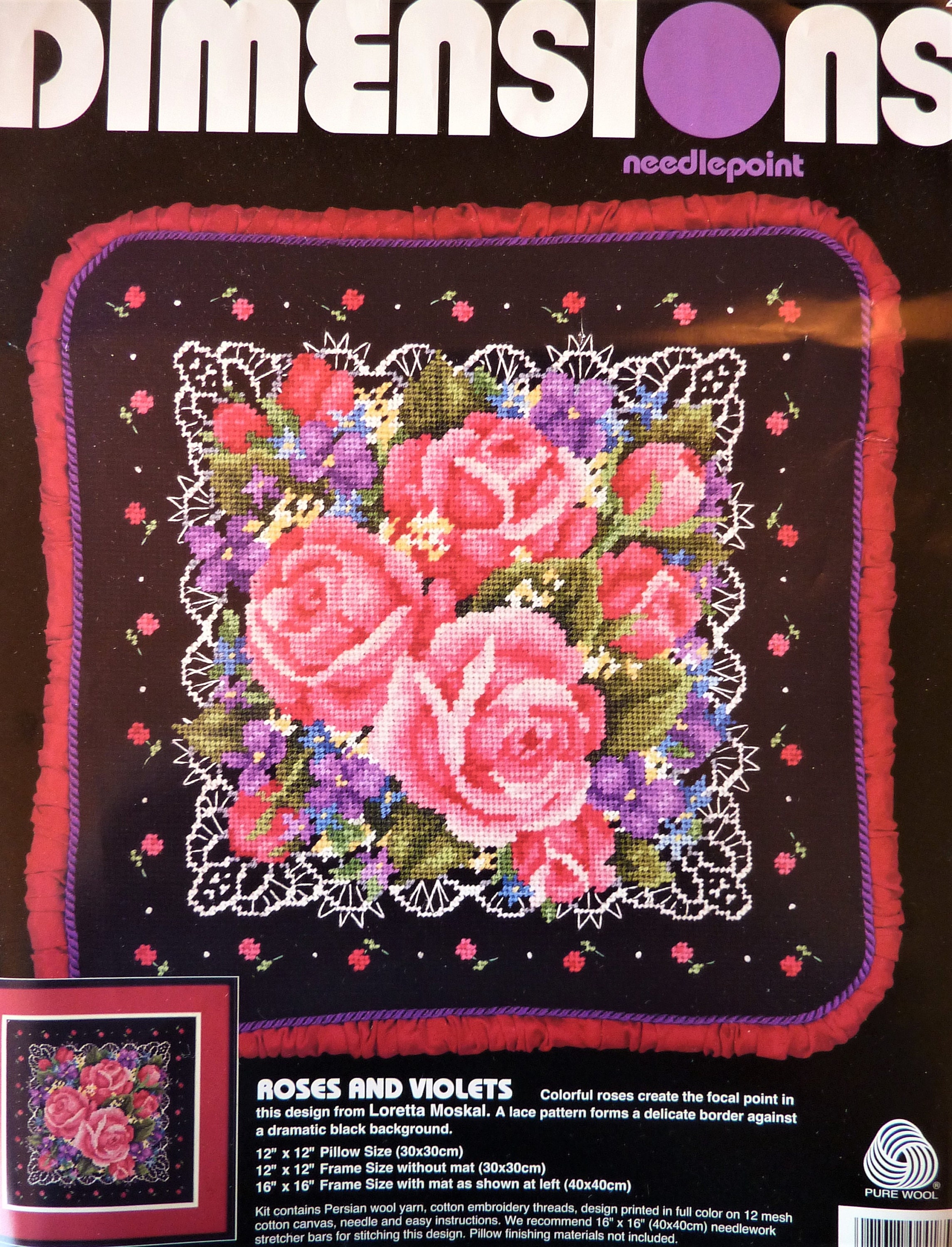 Beautiful Dimensions Needlepoint Kit 2418 Roses and Violets Etsy