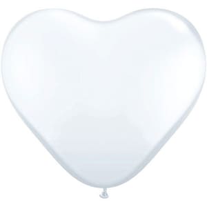 Quantity 10  White Heart Latex 11&quot; Balloon