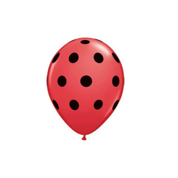 12 Pack Ladybug Black & Red 11" Latex Balloon Party Decorating Supplies