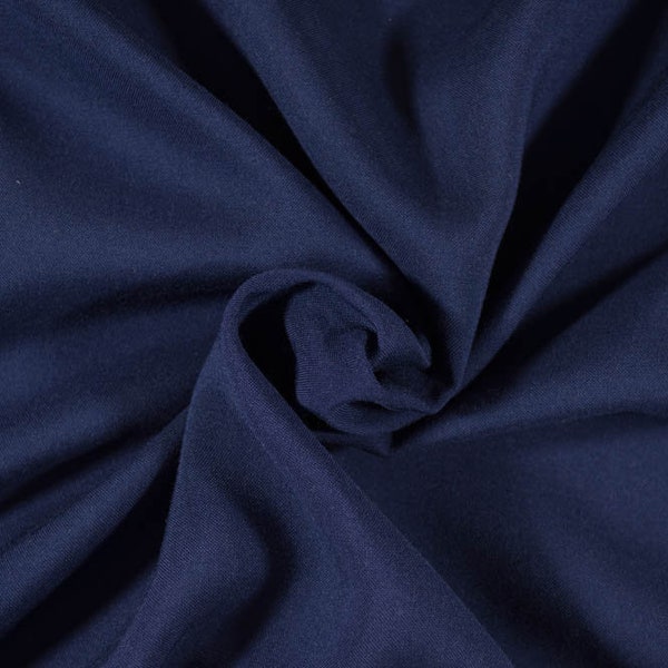 Fashion Medium Navy Rayon Challis Woven-price per yard