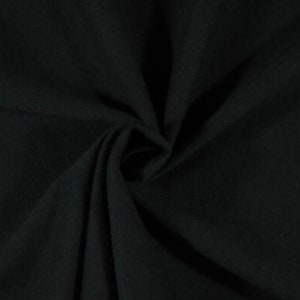 100% Cotton Jersey Black T-Shirt Made in the USA Knit Solid 7.5 oz- Sold by the Yard