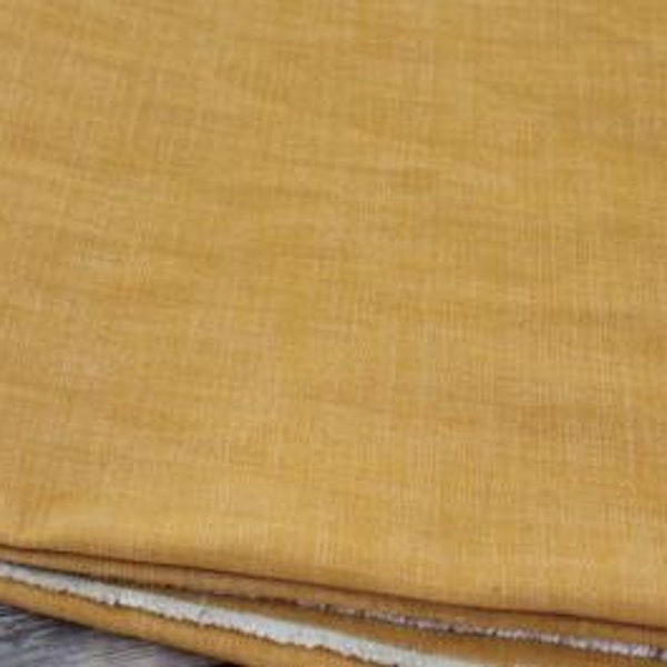 Designer Deadstock Cone Mills Denim 100% Cotton Mustard Yellow  9.75oz Woven- Sold By the Yard by LA FINCH FABRICS
