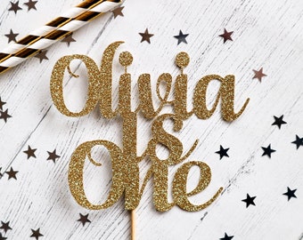 Personalised Glitter Birthday Cake Topper: Name & Age