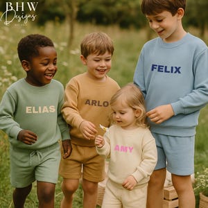 Personalised Name Children&#39;s Sweatshirt and Short Jersey set , Kids Summer Clothing