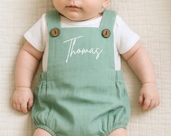 Peto de bebé personalizado con nombre, mono infantil, pelele para bebé