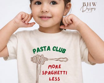Kids Pasta Club Spaghetti Graphic Tee, Italian Summer Foodie Top