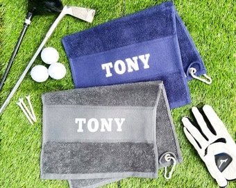 Golf Personalised Name - Golf Towel - Gift for Men -Golf Accessory -  Fathers day Gift - Golf Gift - Groomsman Gift