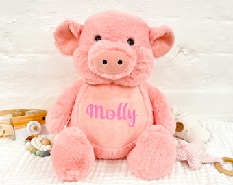 Pig Personalised Name Soft Toy - Pink Teddy Bear - Baby Gift