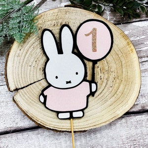 Miffy Age Balloon Glitter Cake Topper - Birthday - Number